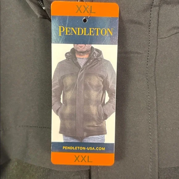 NWT New Pendleton Green Black Plaid Wool Blend Full Zip Hooded Jacket Size XXL